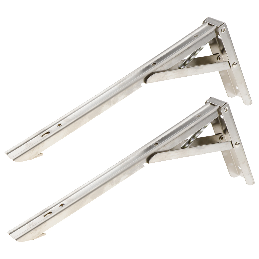 2 Pieces Folding Movable Triangle Shelving Bracket Spring Bracket 12 Inch