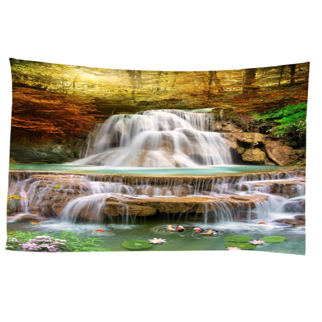 3D Printing Wall Hanging Tapestry for Living Room Bedroom Decor Waterfall-L