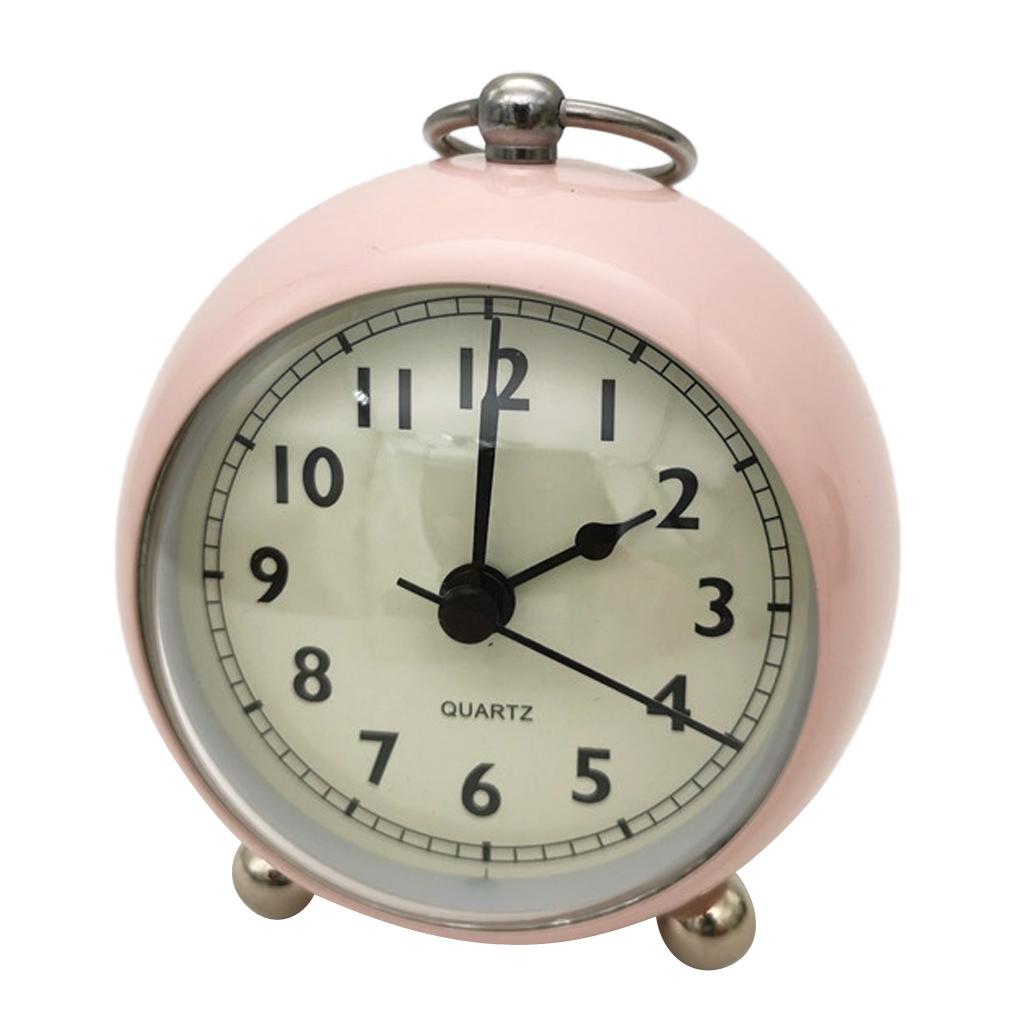  Silent Bedside quartz clock Table Alarm Clock with Nigth Light Pink