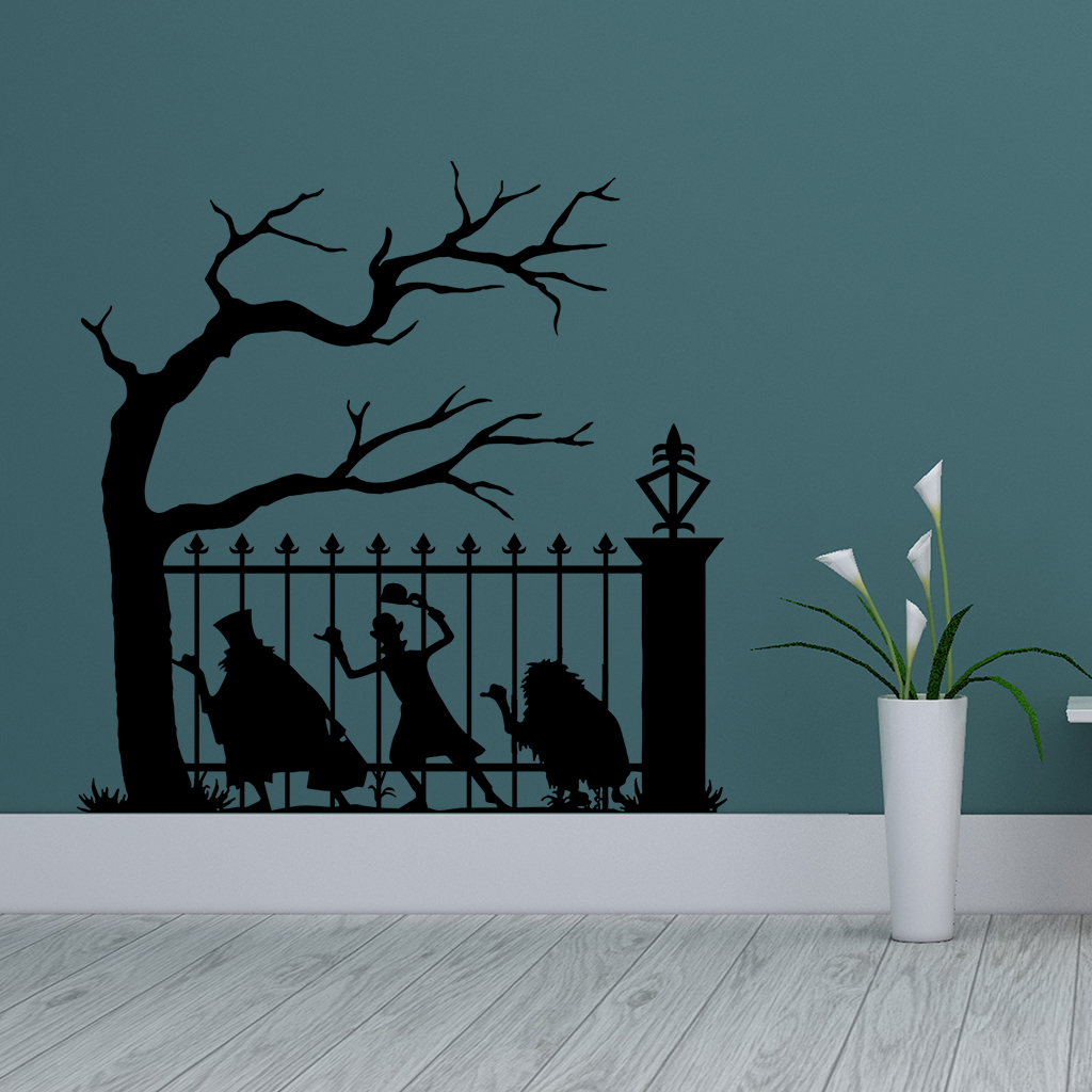 Black  Halloween Door Wall Sticker Bedroom Wall Art Stickers