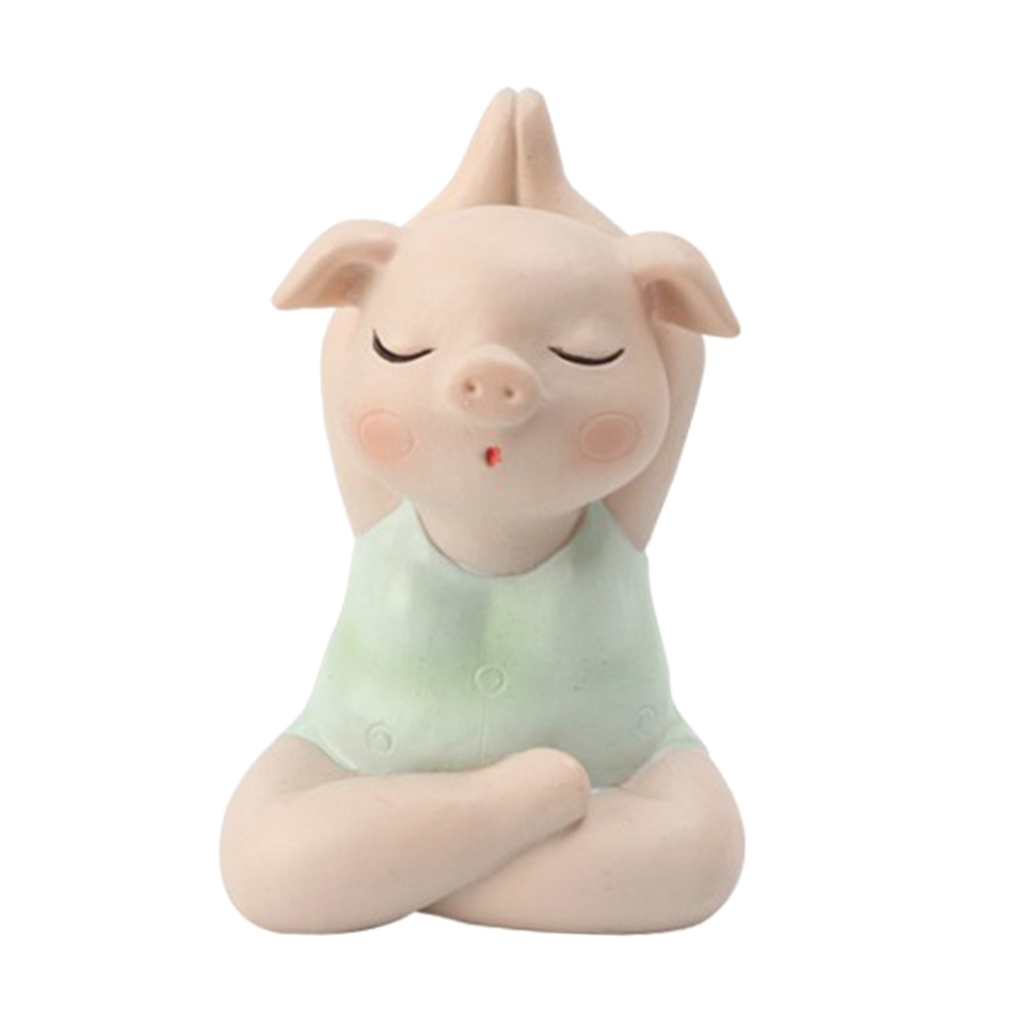 Cute Resin Creative Cartoon Yoga Pig Ornament Yoga Piggy Figurine