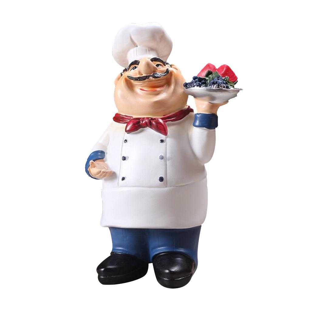 Resin Chef Kitchen Decor Table Centerpiece Figurine Home Collectible Fruits