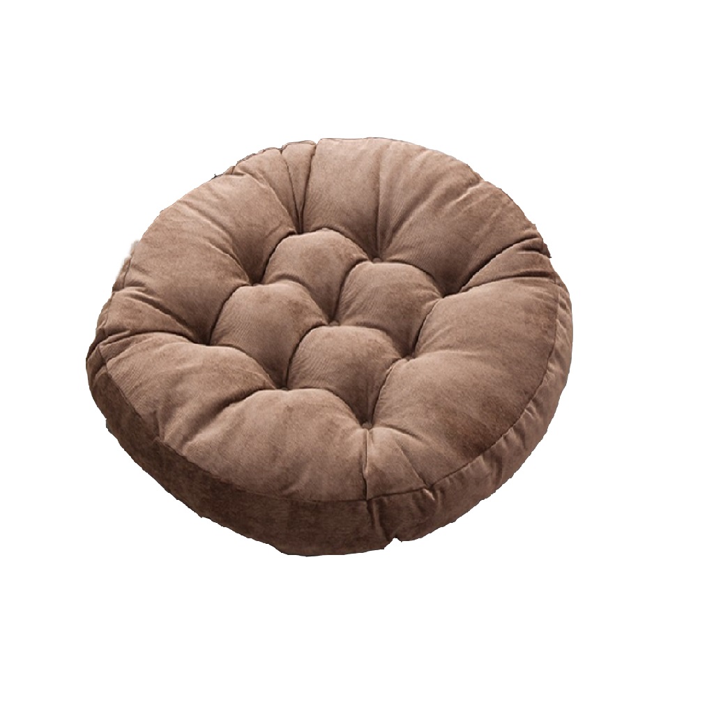 Round Office Seat Cushion Chair Pad Back Cushion Mat Tatami-mat Brown