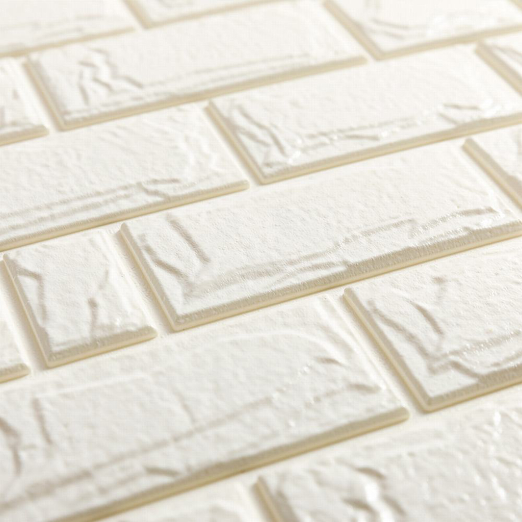 Modern 3D Tile Brick Wall Sticker Self-Adhesive DIY Wallpaper Panels White