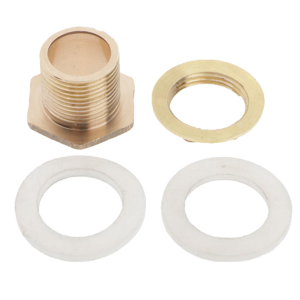 Brass Water Tank Connector Bulkhead Fitting with Rubber Ring DN20 27mm
