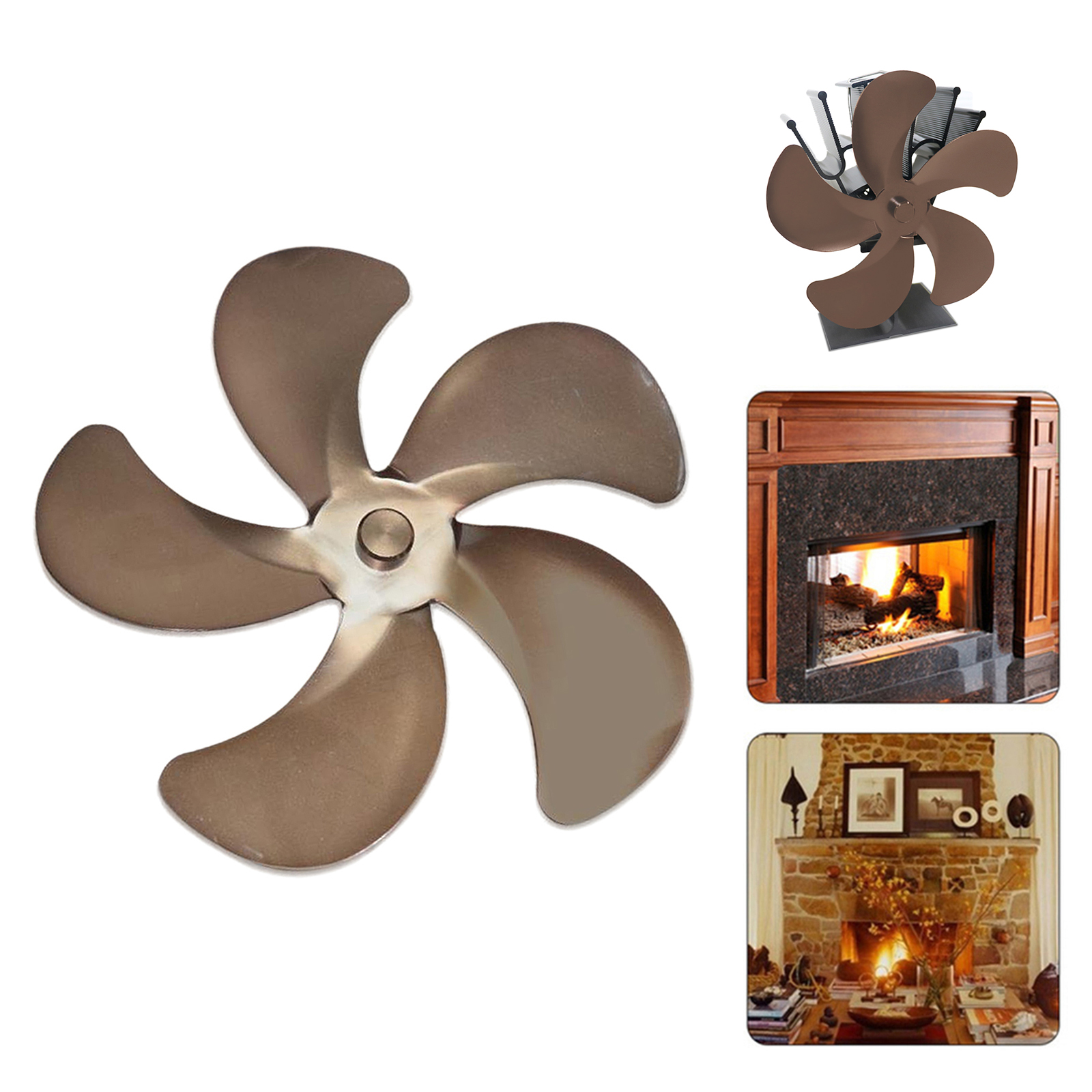 Stove Fan Replacement Blades Universal Wood-Burning Stoves Accessory Copper