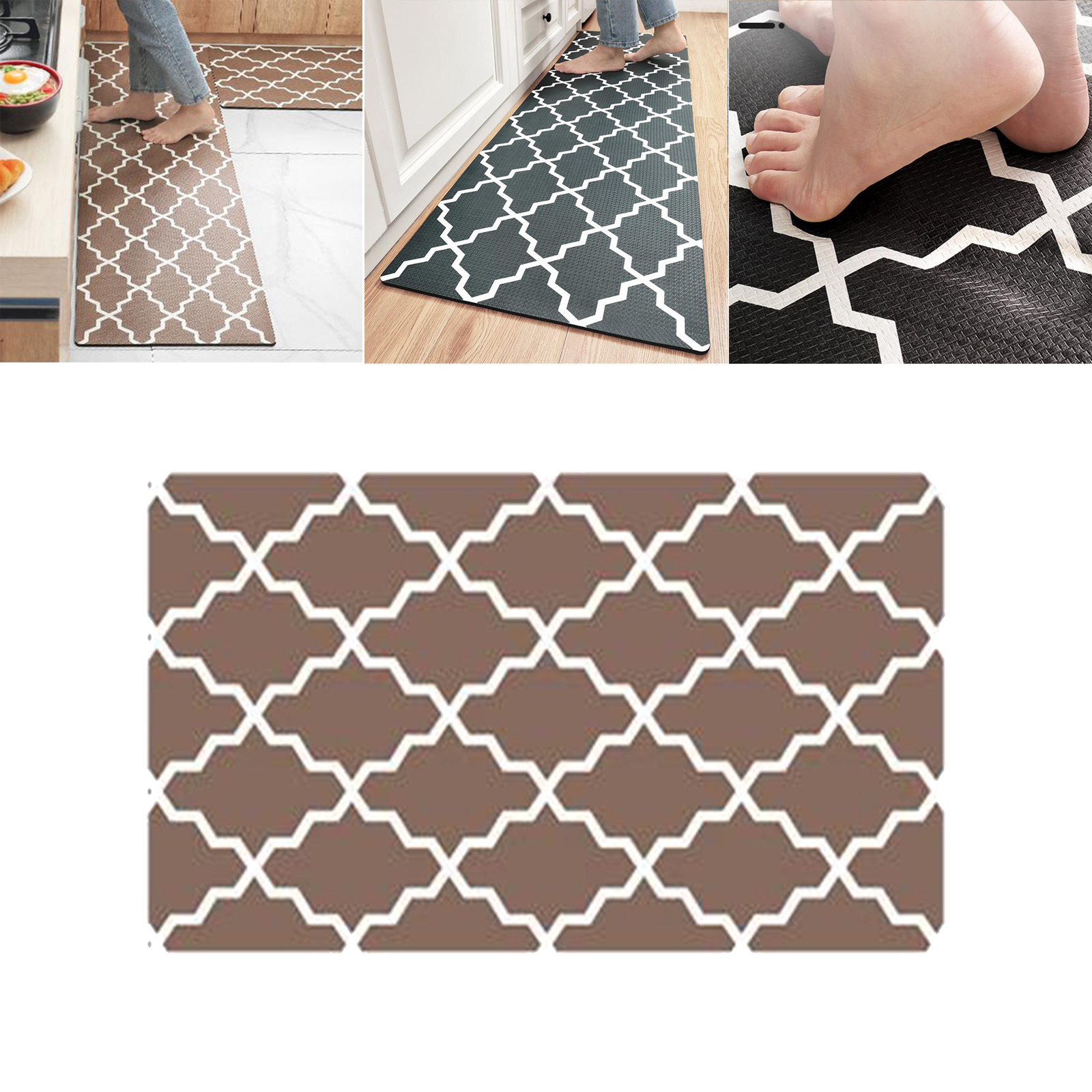 Non-Slip Kitchen Door Mat Home Floor PVC Rug Runner Carpet  Style6 Small