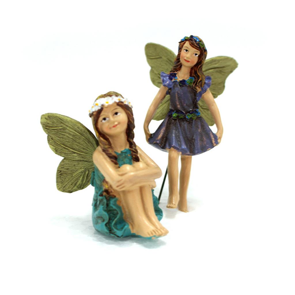6x Figurine Craft Garden Ornament Miniature Flower Pixie Fairy Garden Decor