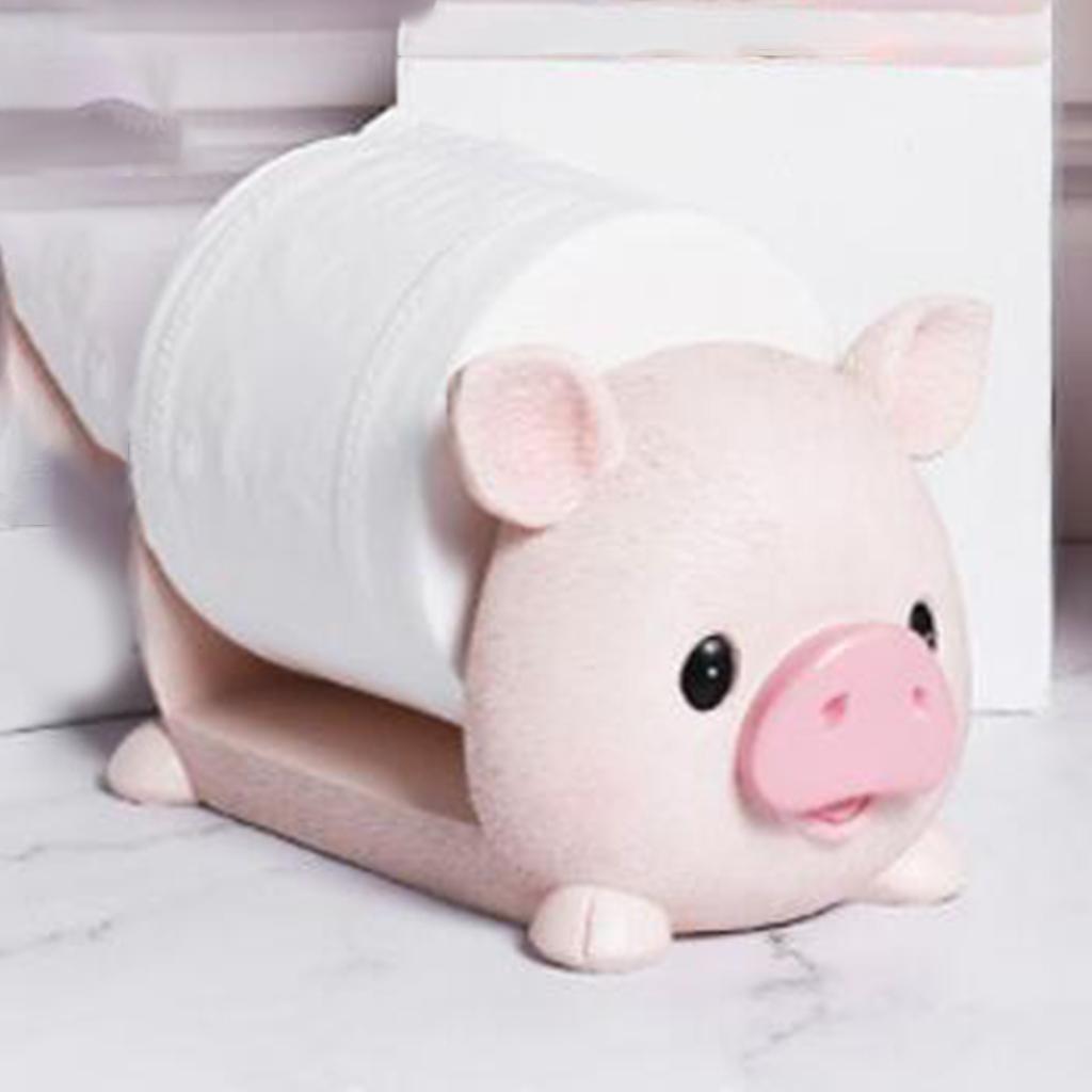 Toilet Paper Roll Holder Tissue Stand Office Kitchen Decor Pig