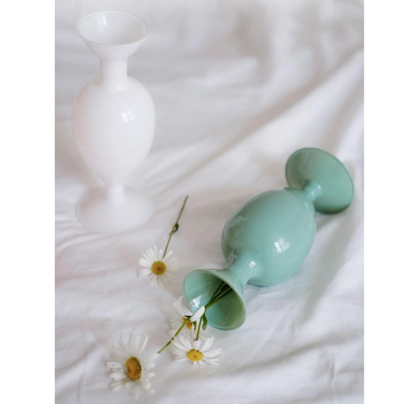 Glass Vase Vintage Flower Pot Ornament Hydroponics Plants Planter Desk Green