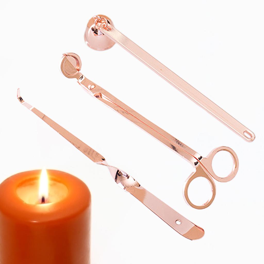 Candle Extinguisher Set Candle Snuffer Wick Trimmer Dipper Rose Gold