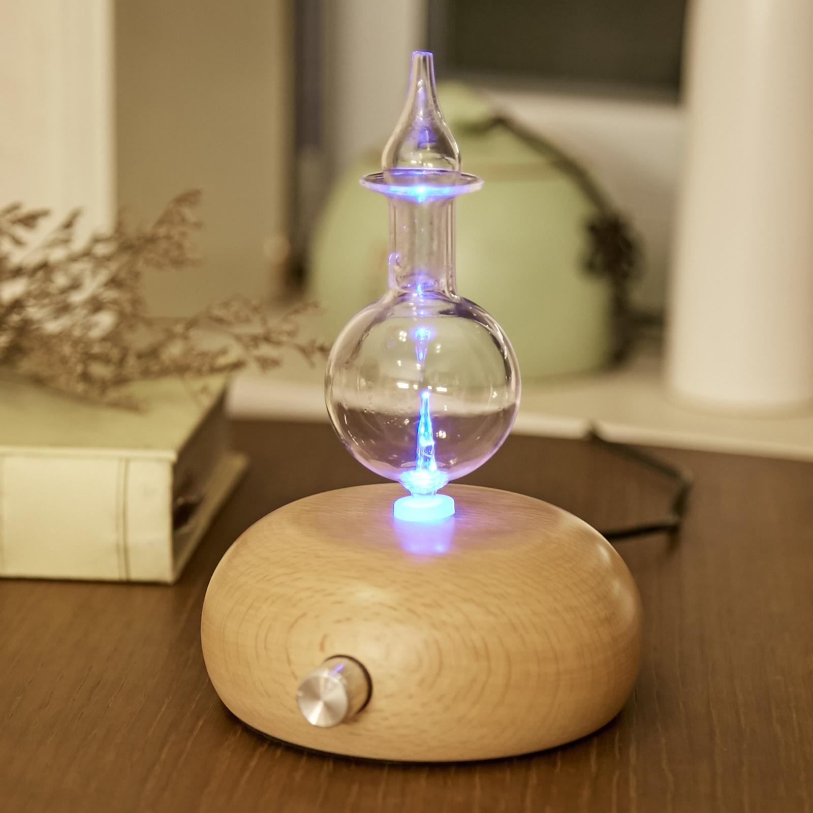 Waterless Nebulizing Essential Oil Diffuser Wood Grain Nebulizer A