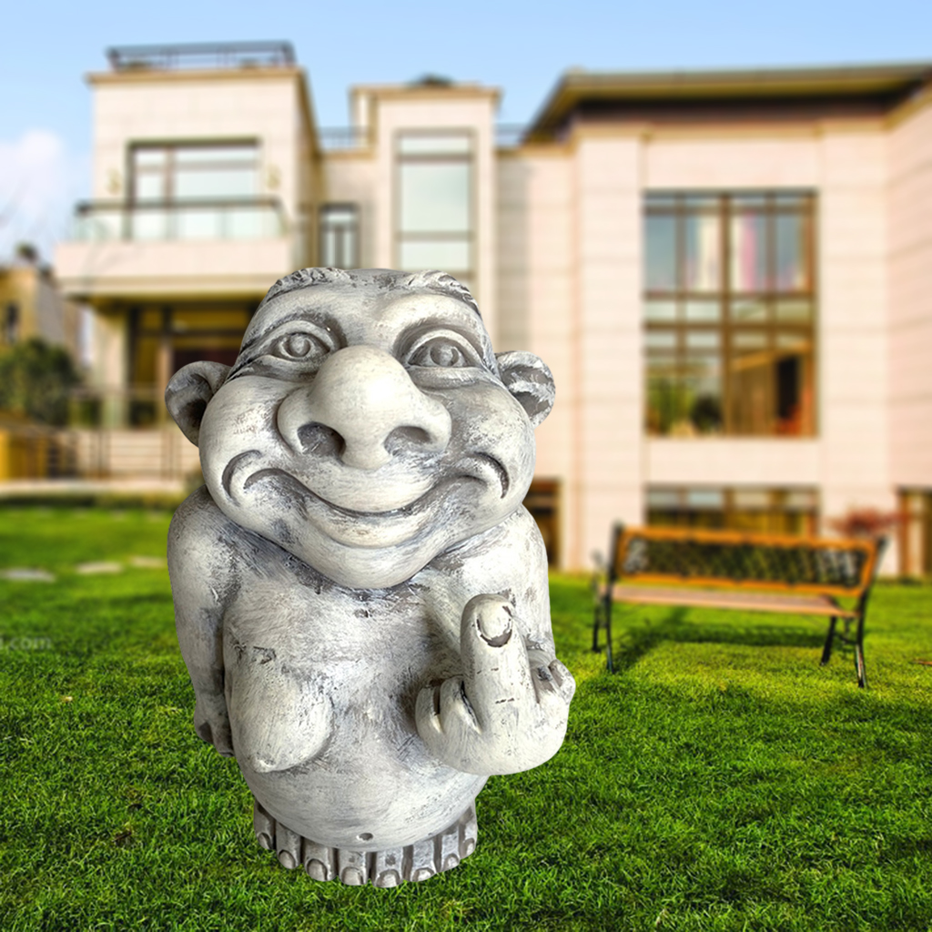 Resin Garden Gnome Novelty Dwarf Sculpture Tabletop Outdoor Statue Decor