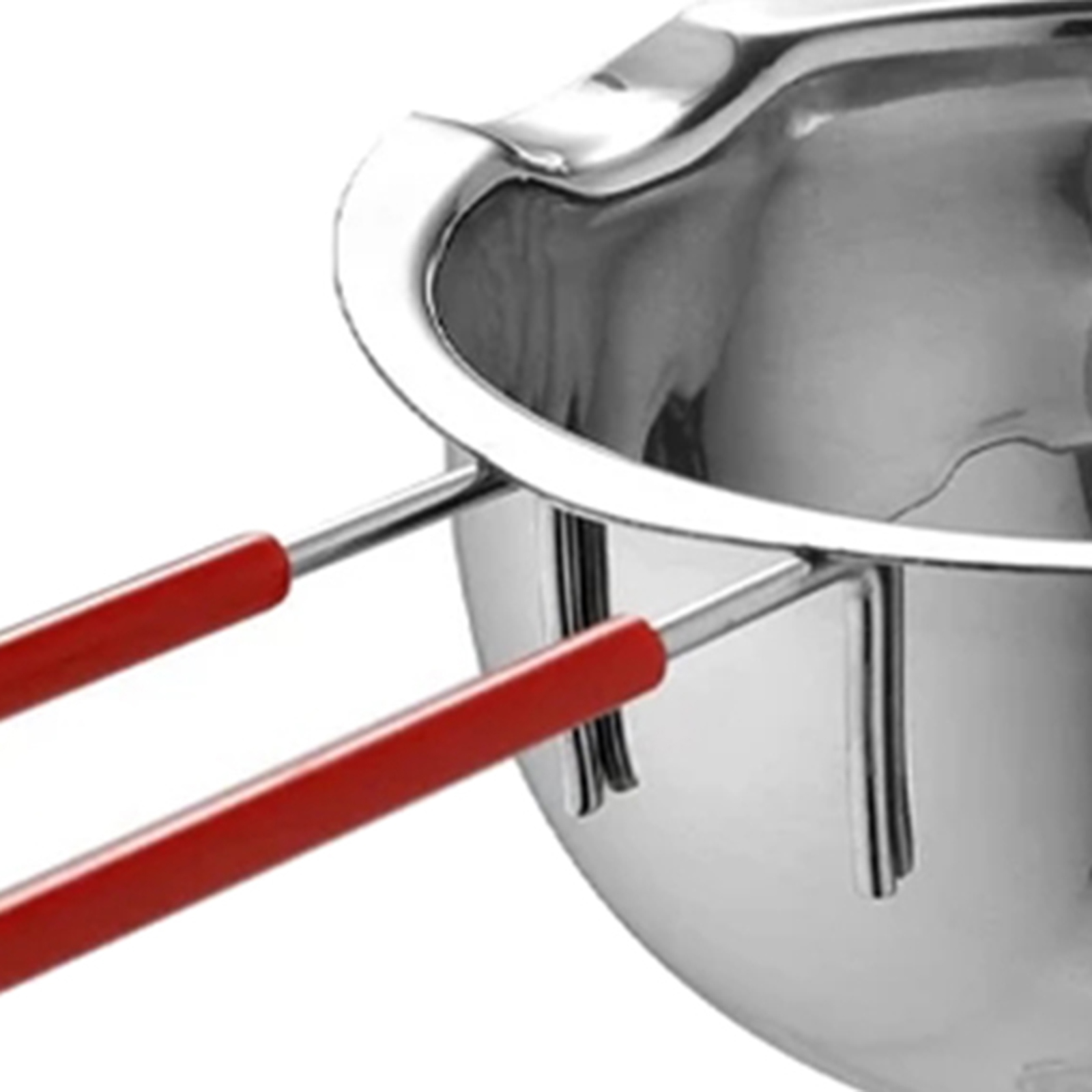 Stainless Steel Chocolate Melting Pot Candle Wax Melting Pot Red Handle