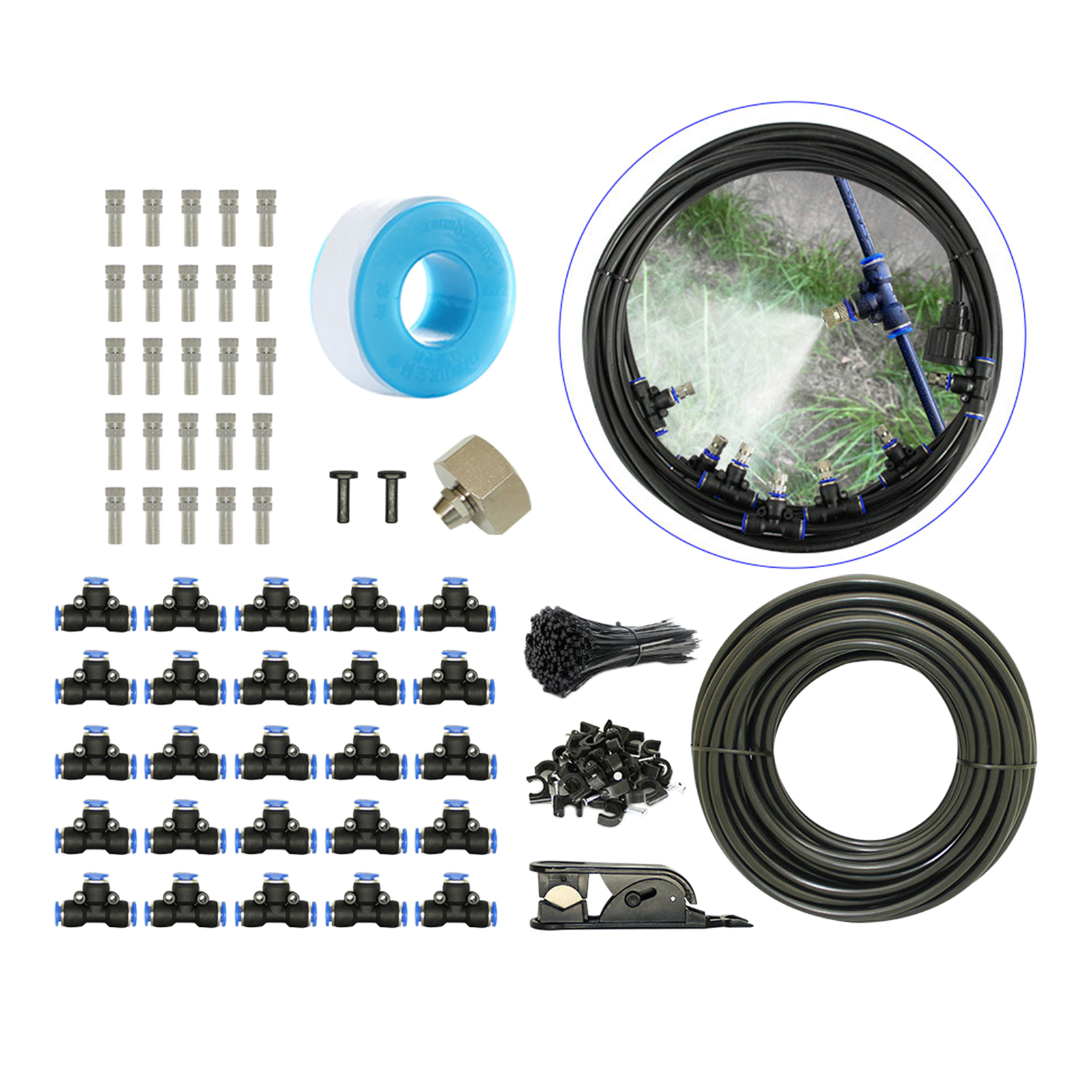 Water Mister Nozzles Set Outdoor Misting Cooling System Garden Irrigation