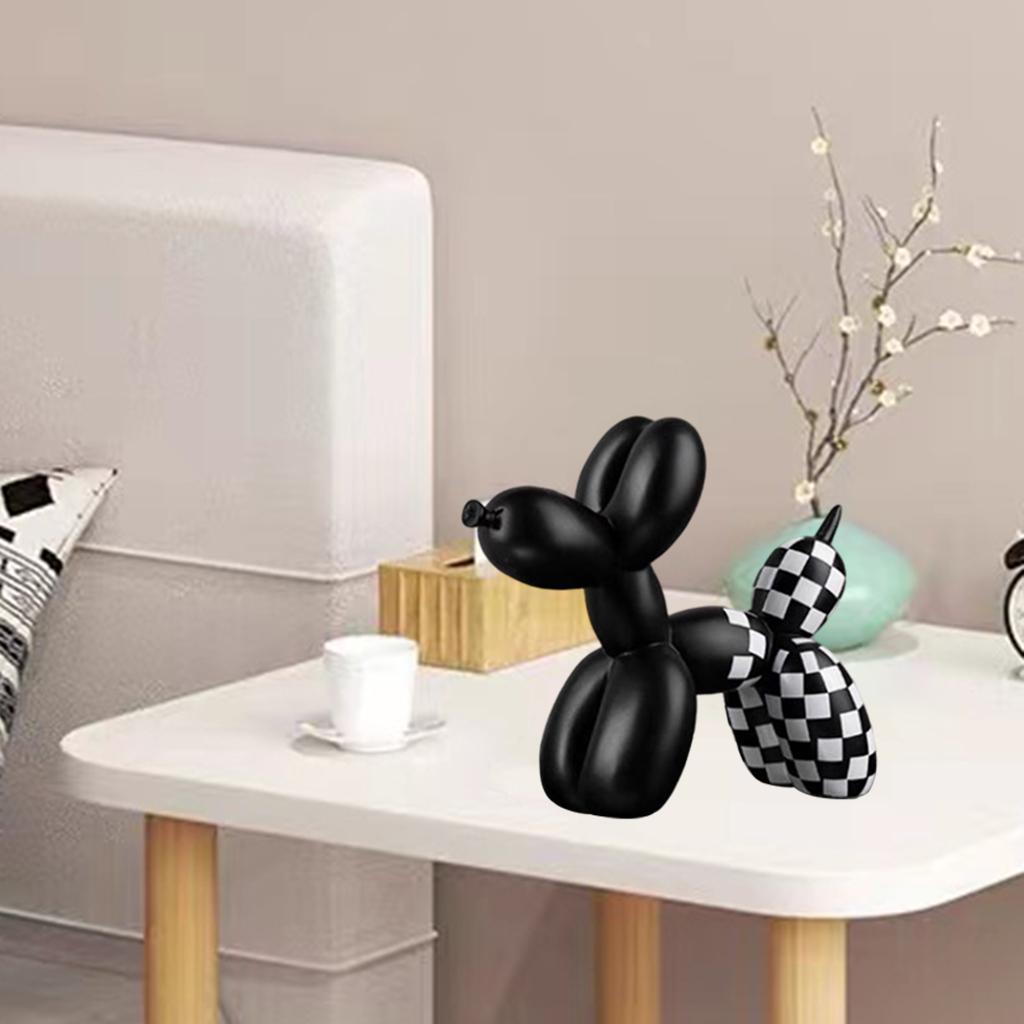 Balloon Dog Figure Small Animal Statue Home Decor Mother'S Day Black