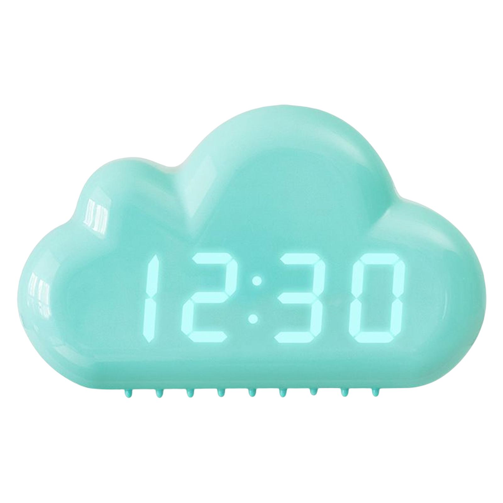Digital Alarm Clock Sound Control Snooze Time Date Temperature Display Blue