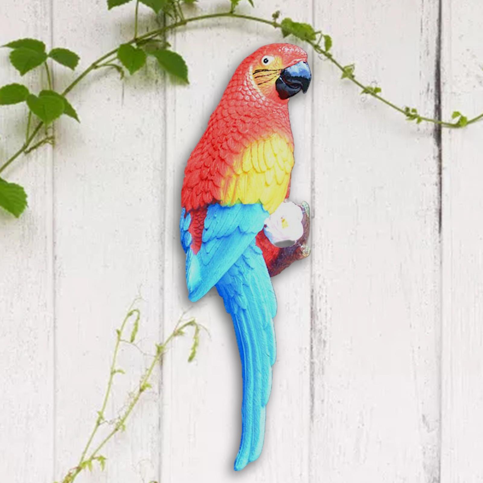 Feather Parrot Macaw Ornaments Animal Model Photo Props for Lawn Yard Red