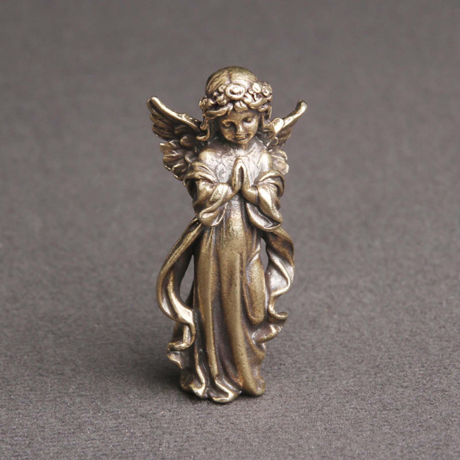 Copper Angel Statue Sculpture Ornaments Crafts Desktop Decoration Figurine