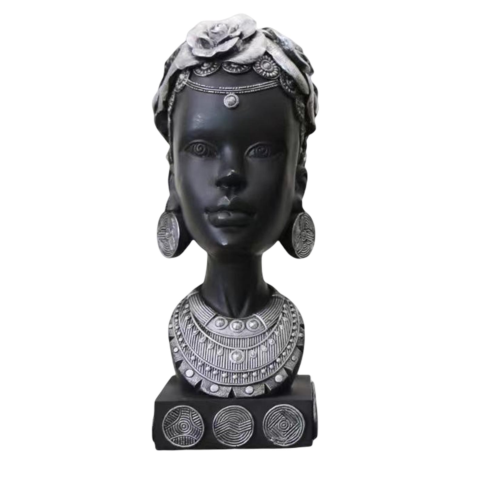 African Woman Head Statue