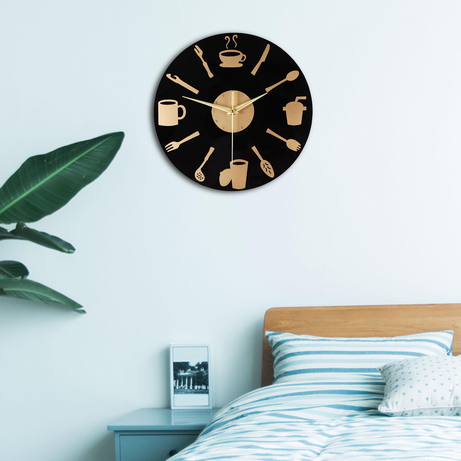 Minimalist Simple Wall Clock Silent 12" Clocks for Dining Room Cafe Shop