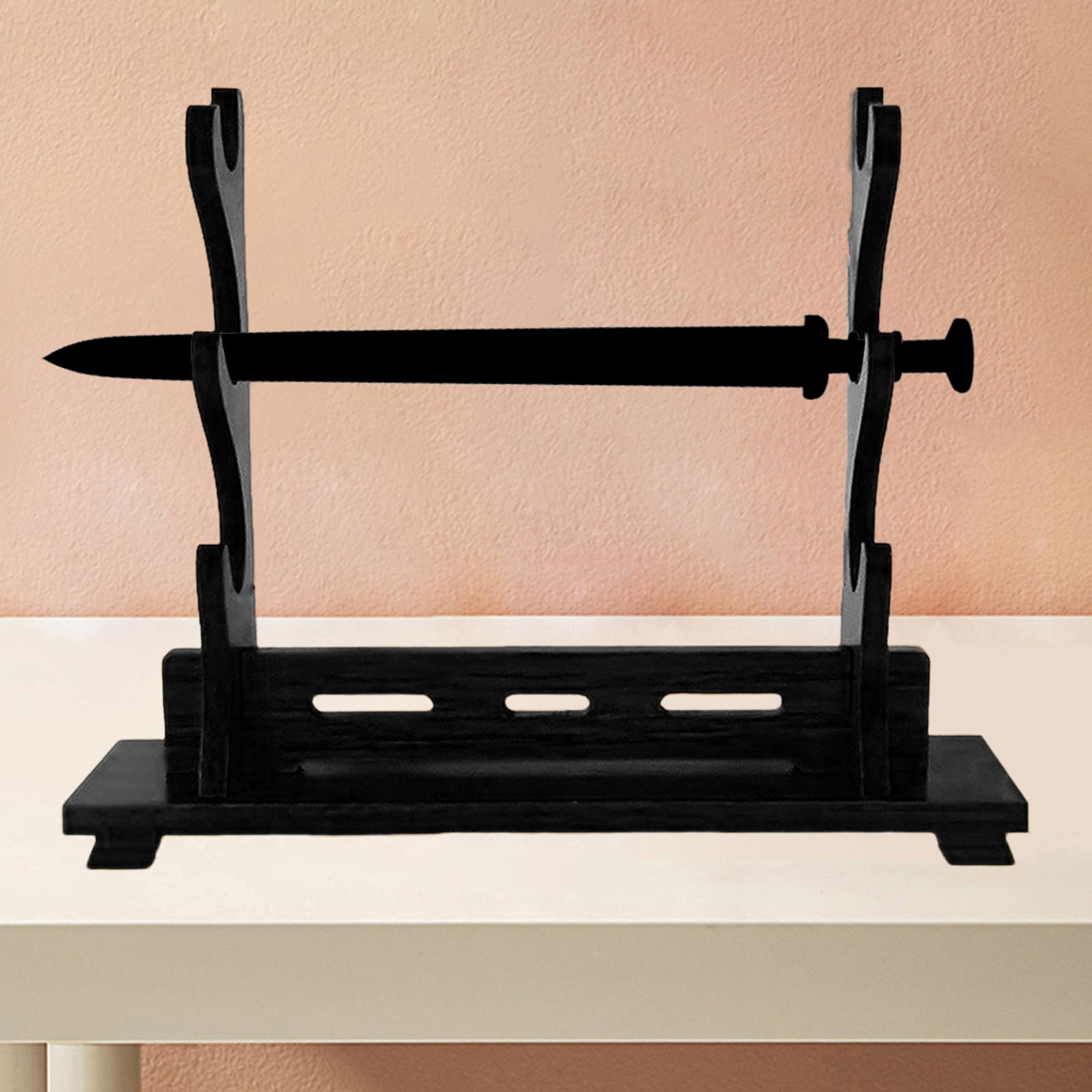 Samurai Accessories Stand Wood Holder Rack Black Placing and Storing Durable 3 Layers