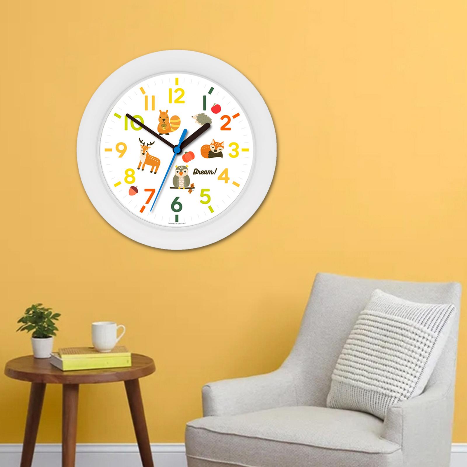 Cartoon DIY Wall Clock Stickers Silent Ornament Kids Birthday Classroom StyleE