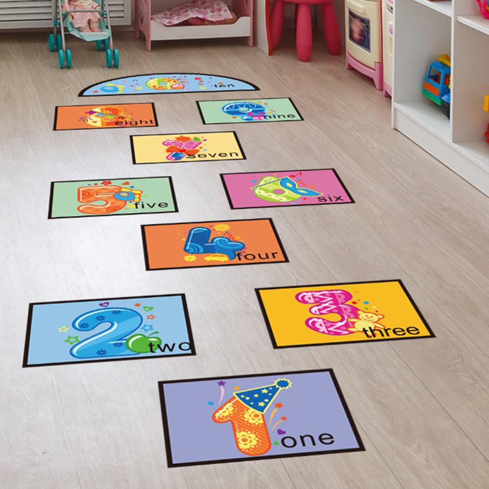 Hopscotch Footprint Floor Sticker Cartoon Floor Decal for Kitchen Decoration StyleC