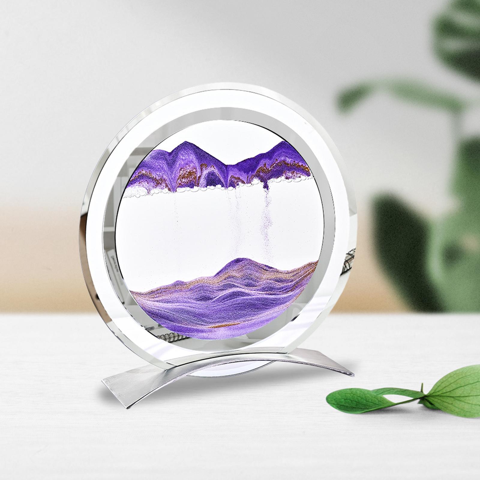 Creative Moving Sand Art Picture Quicksand Painting for Art Gallery Desktop Violet