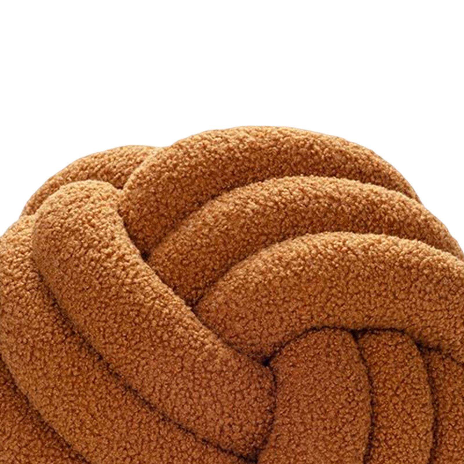 Plush Knot Ball Pillow Diameter 22cm Room Decoration for sofa Couch Brown