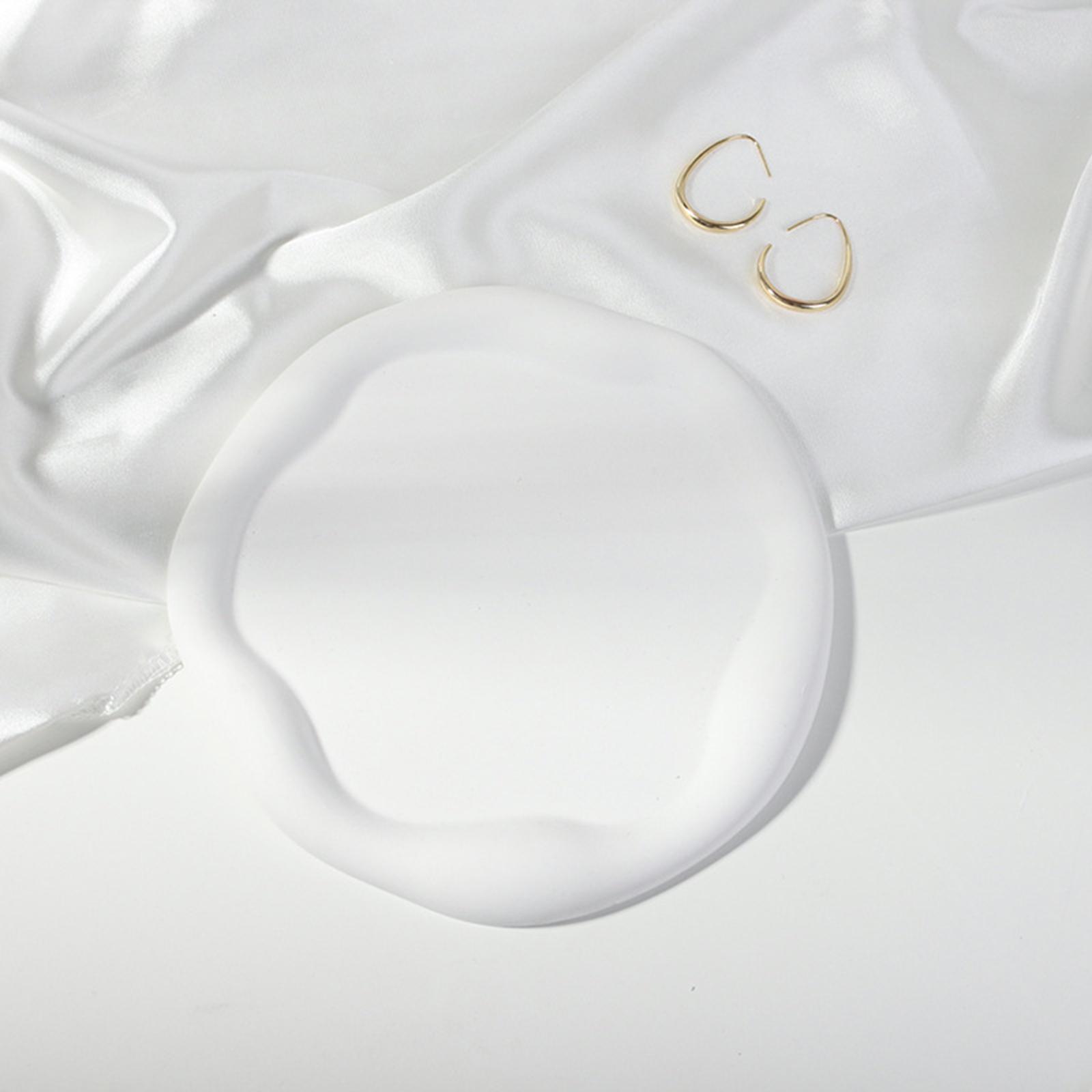 Decorative Jewelry Trays Display Plate Makeup Toiletries Plaster Vanity Tray Style C 18.5cm