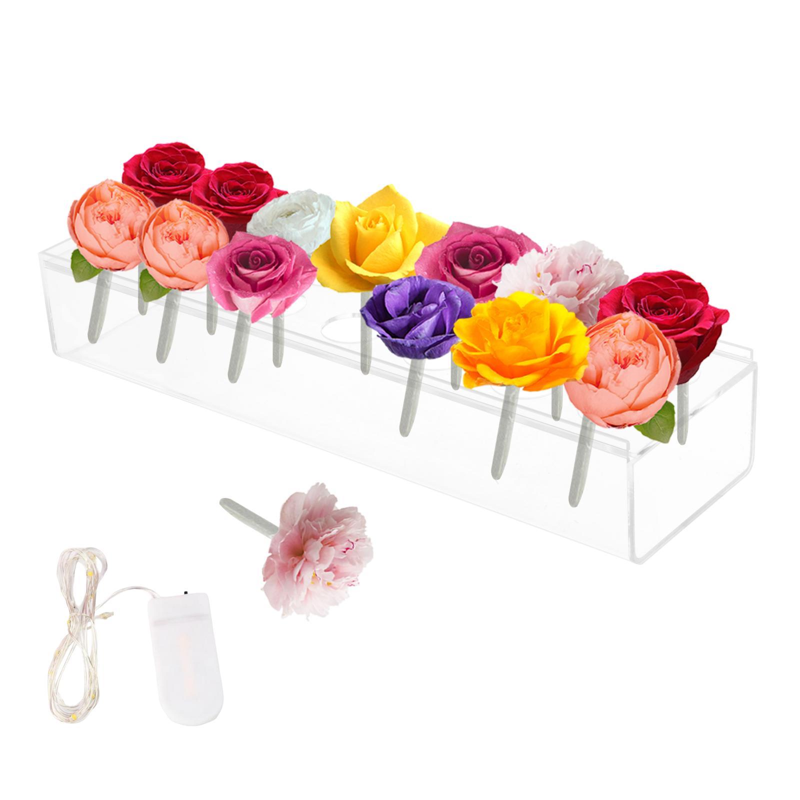 Acrylic Flower Vase Propagation Plant Container for Desk Celebration Wedding 14 Holes