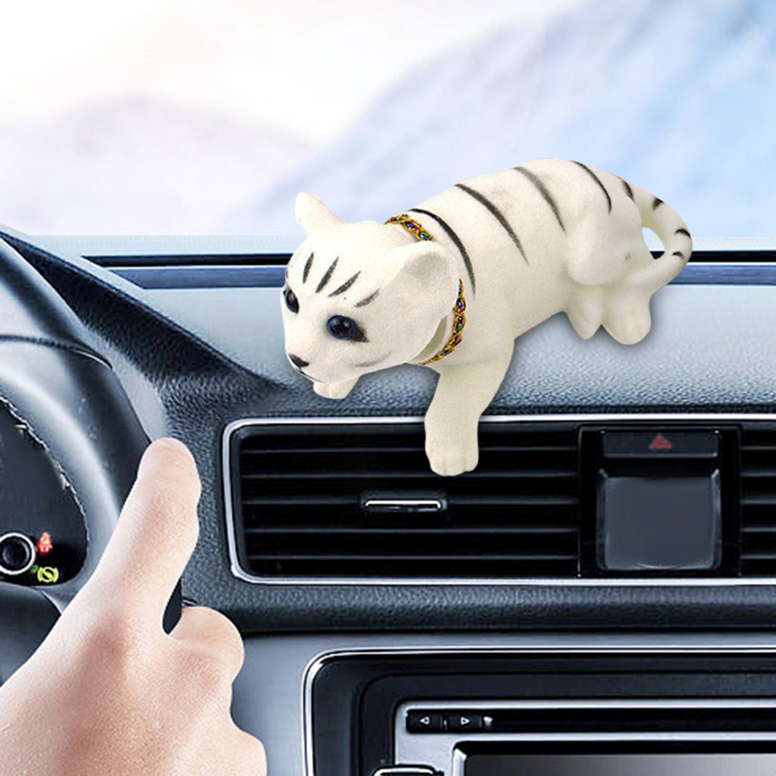 Car Dashboard Decoration Nodding Cat Ornament Interior Accessories for Truck White
