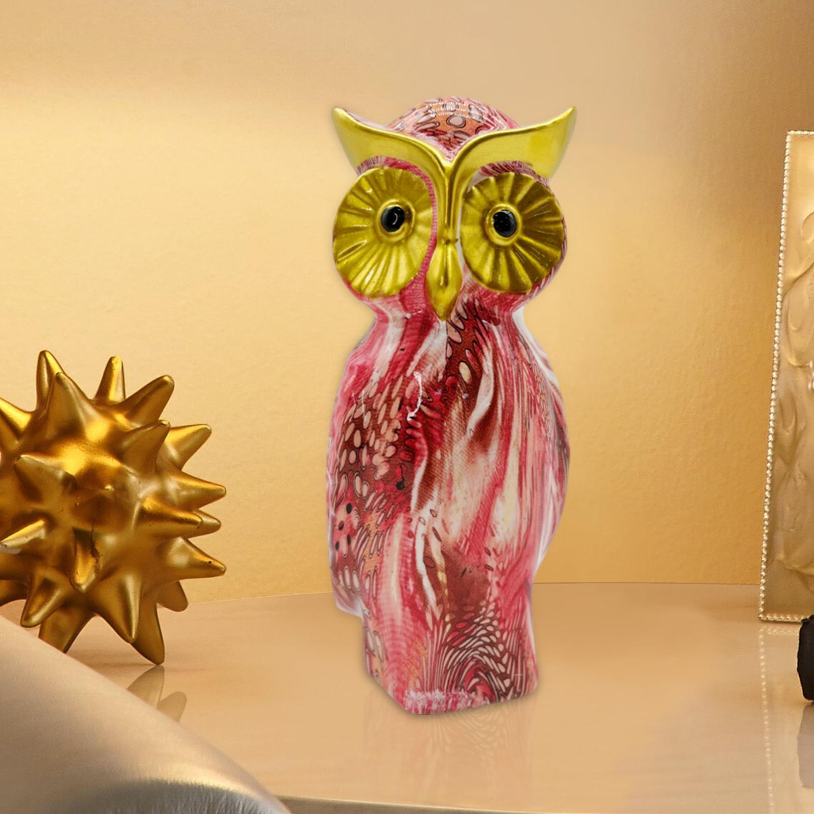 Owl Sculpture Resin Collectible Modern Statue for Fireplace Bedroom Entrance
