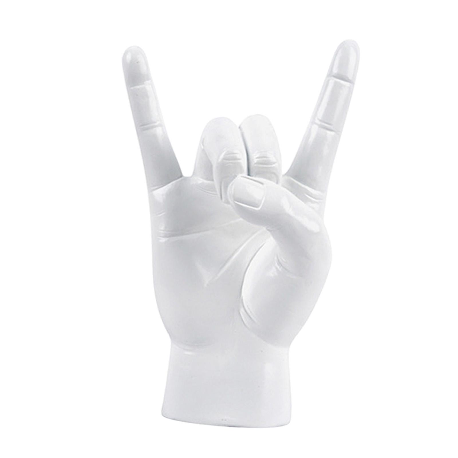 Hand Gesture Statue White Right