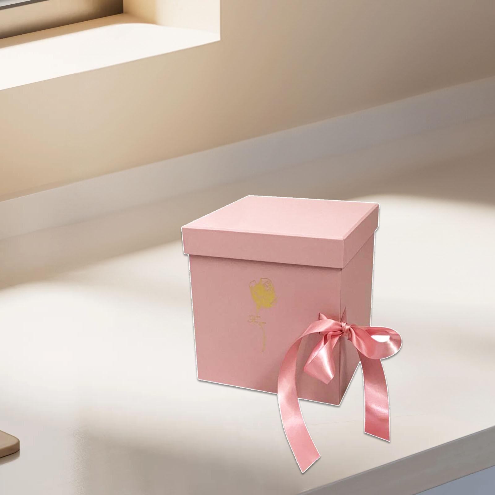 Empty Flower Gift Box Gift Packaging for Celebrations Anniversary Valentines Pink