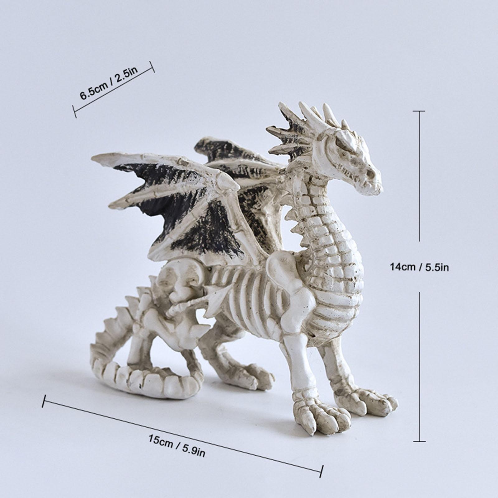 Skeleton Dragon Statue Indoor Yard Holiday Halloween Figurine