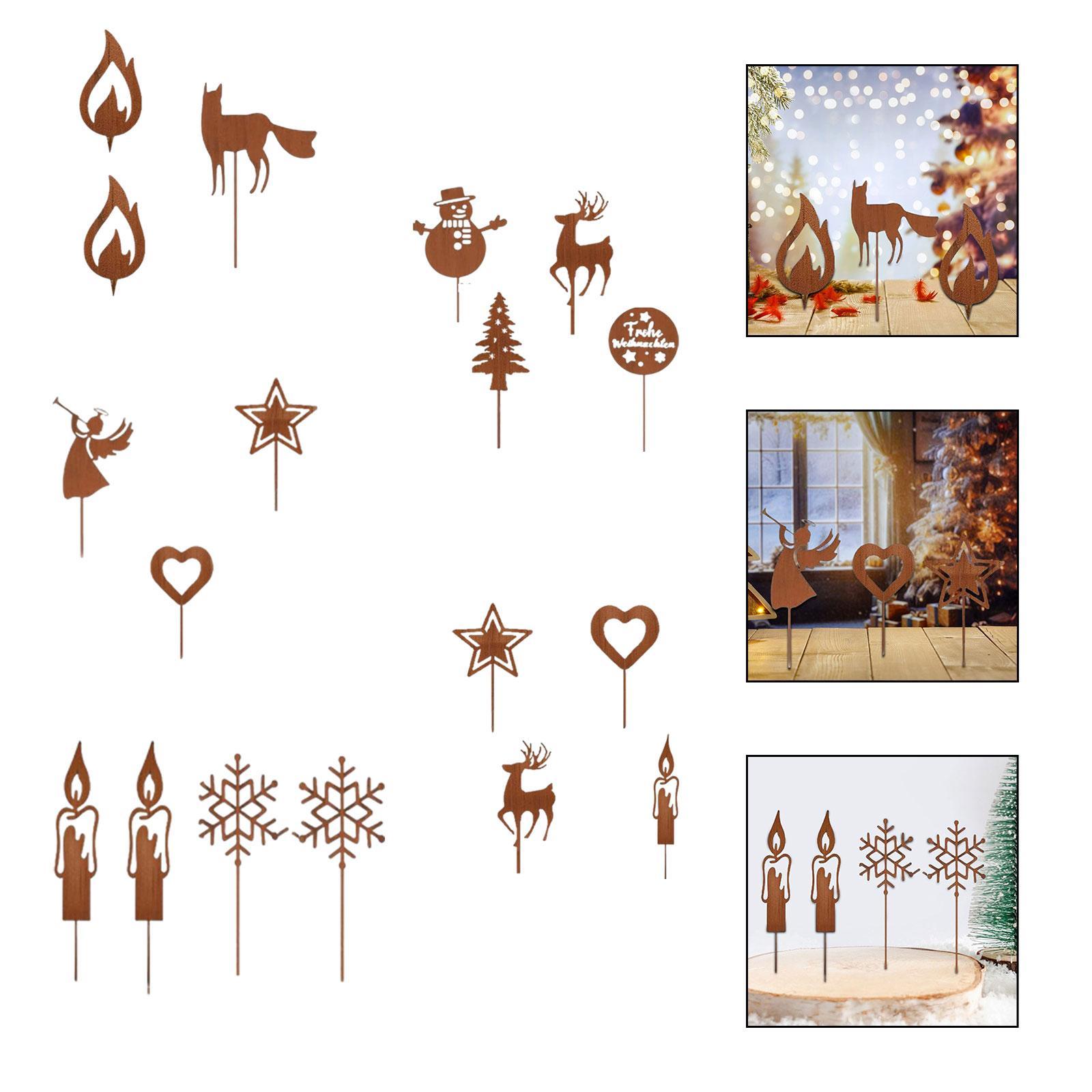 Christmas Garden Stakes Xmas Yard Signs for Courtyard Outside Flower Pot