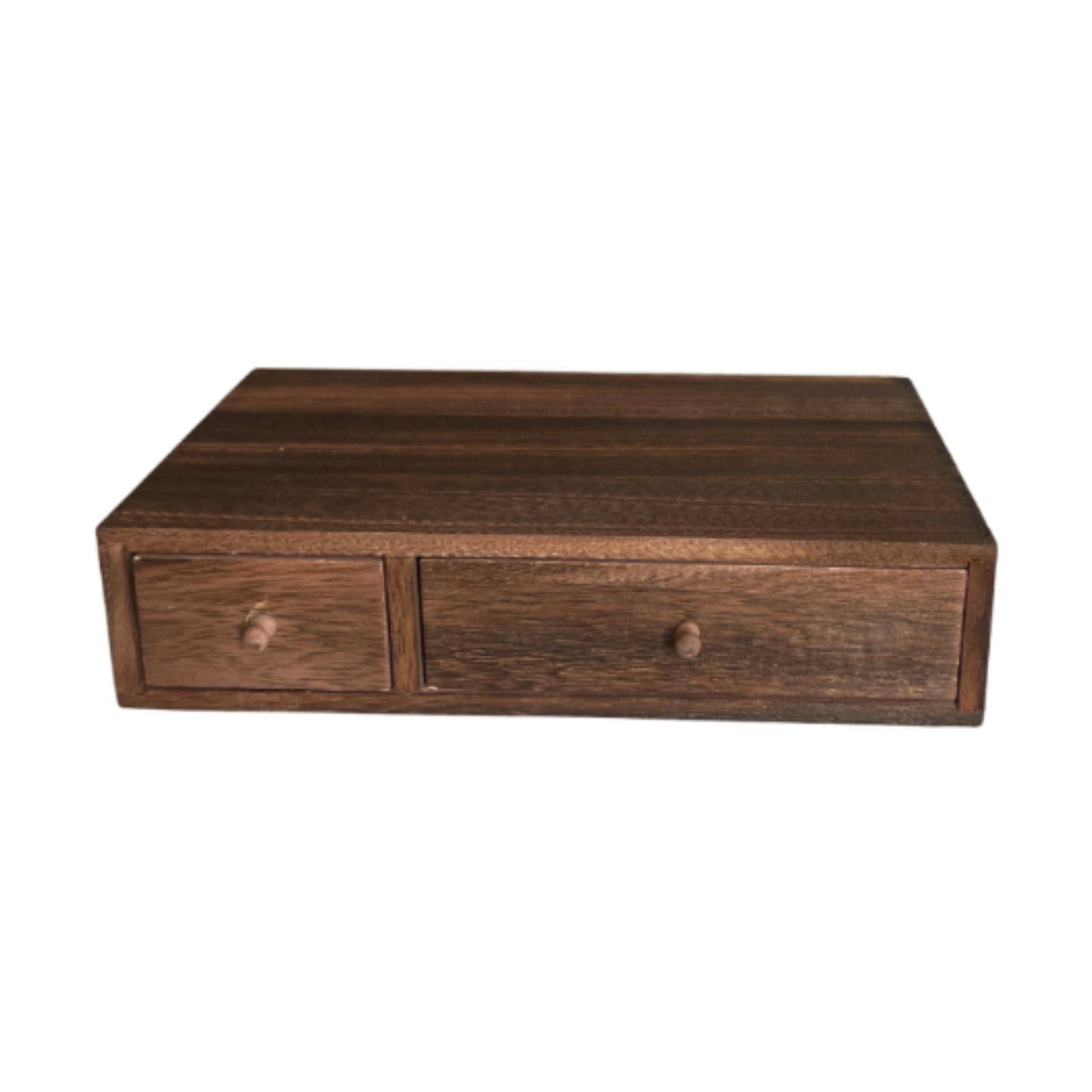 Wood Desktop Organizer 2 Drawer
