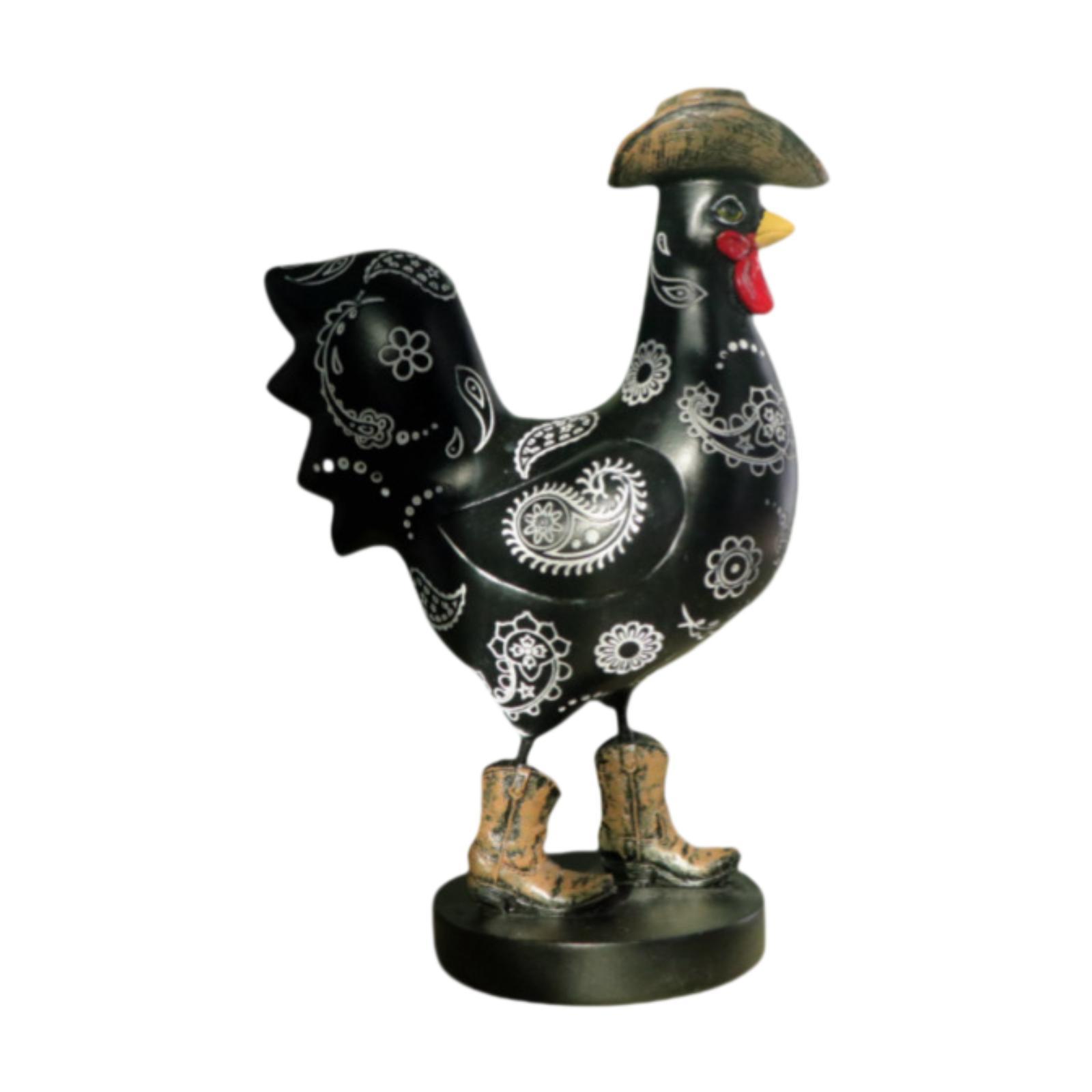 Rooster Statue Black