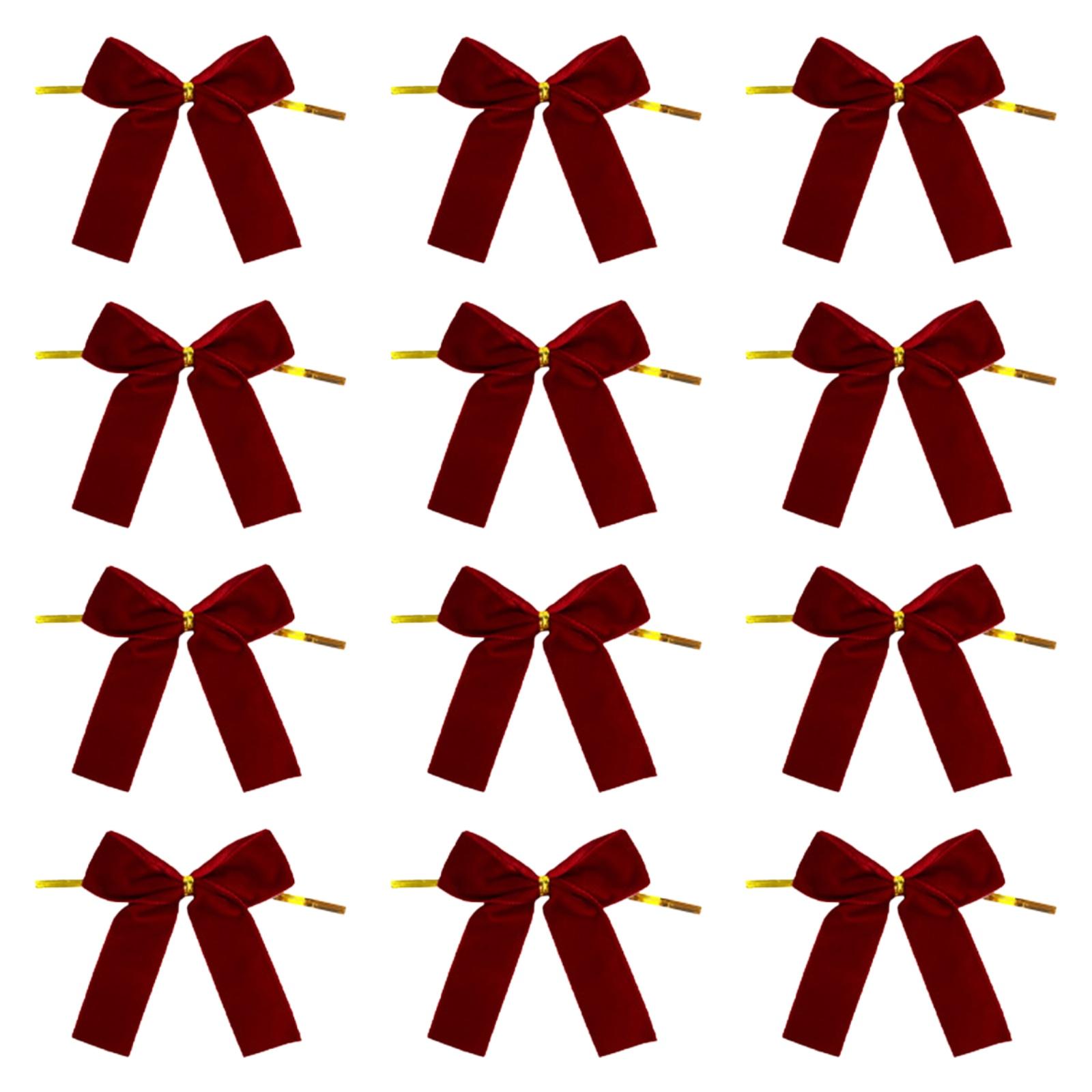 Velvet Christmas Bows Wine Red