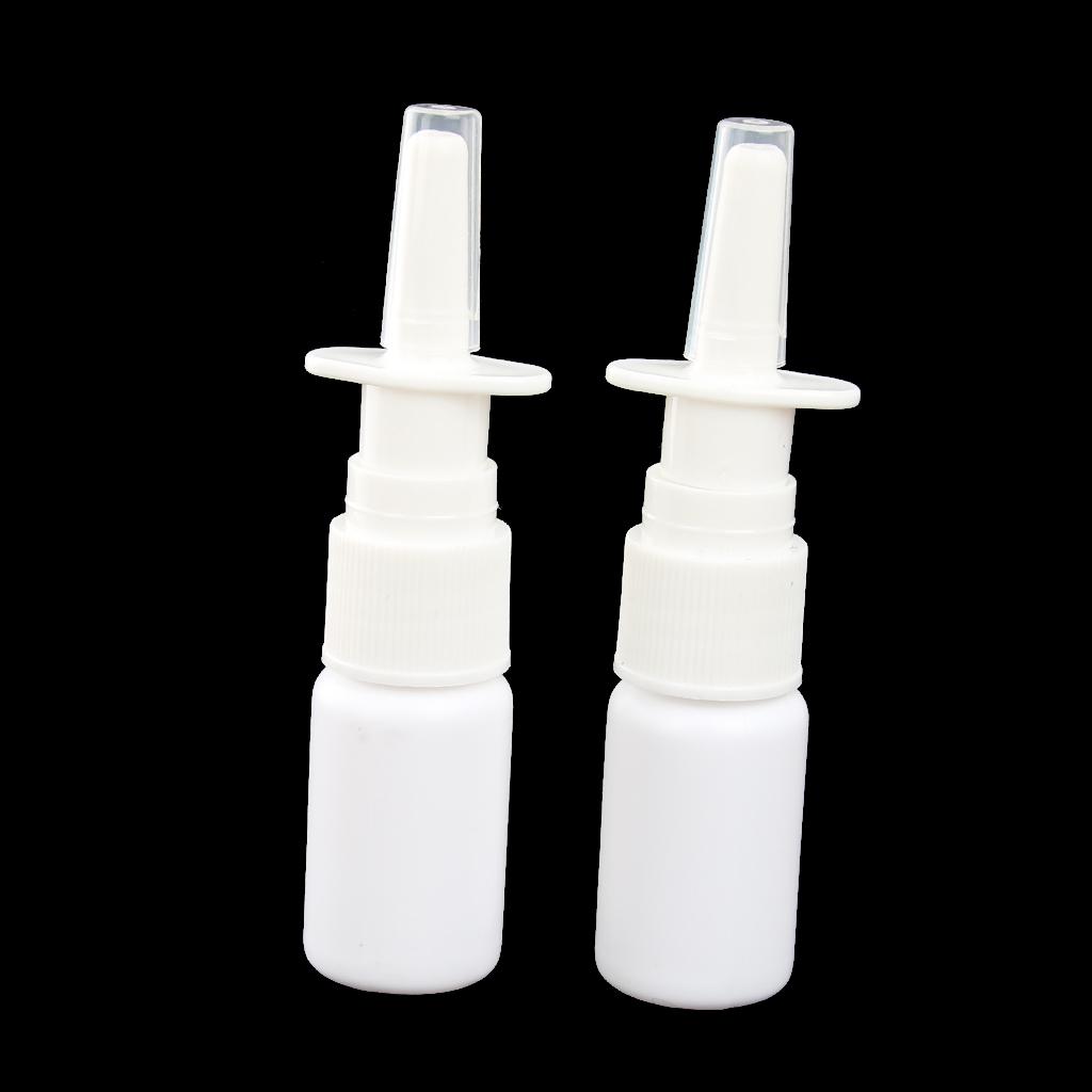 15ML Empty Plastic Nasal Fine Mist Spray Bottle Pump Sprayer with Cap-White