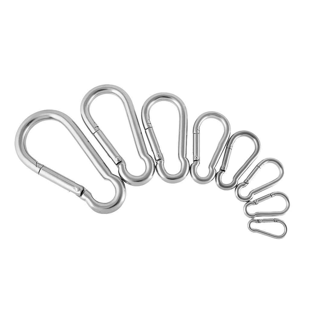Camping Climbing 304 Stainless Carabiner Clip Snap Hook Quick Hitch-7
