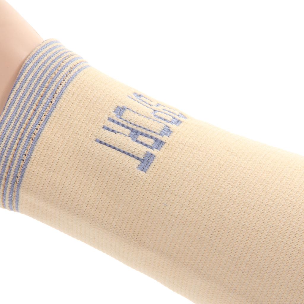 Unisex Cycling Climbing Arm Sleeve Elbow Pads Sleeve Support Strap Apricot