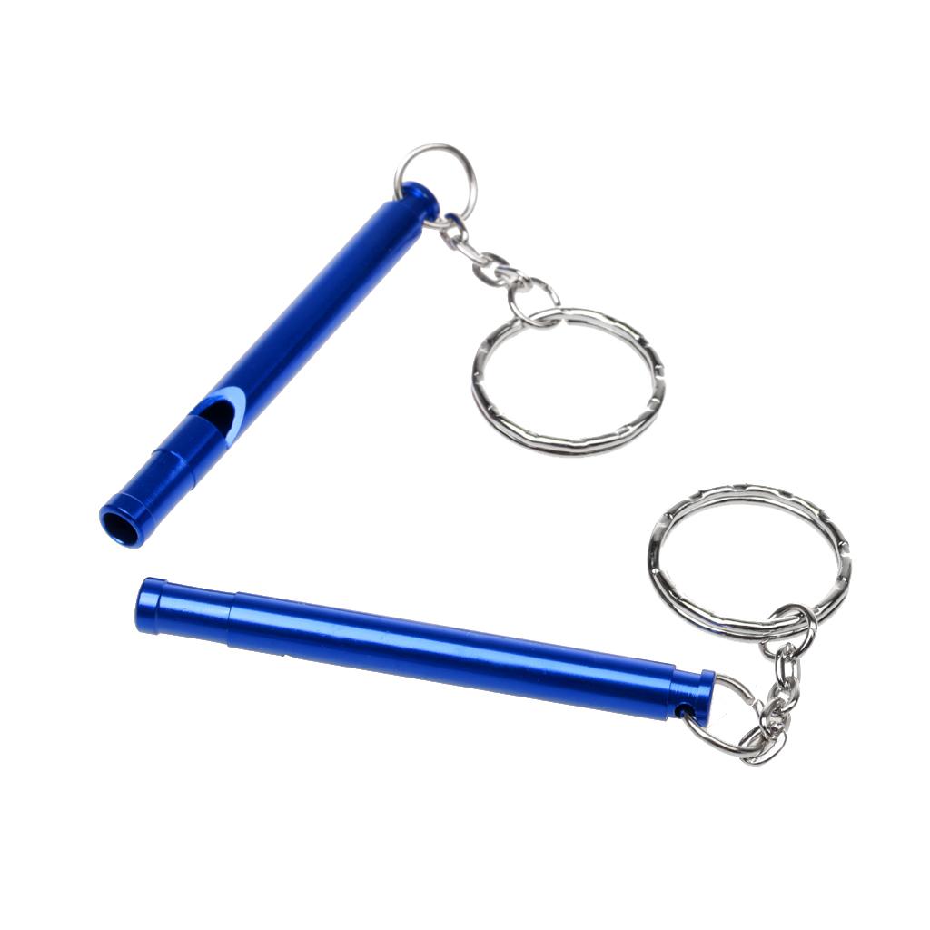 2pcs Outdoor Survival Camping Training Emergency Safety Whistle Royal Blue