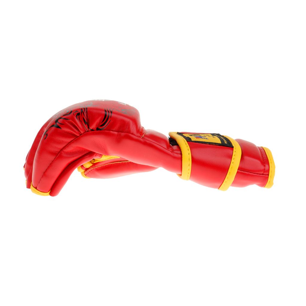 Half-finger Boxing Gloves UFC MMA Sandbag Training Grappling Gloves Red