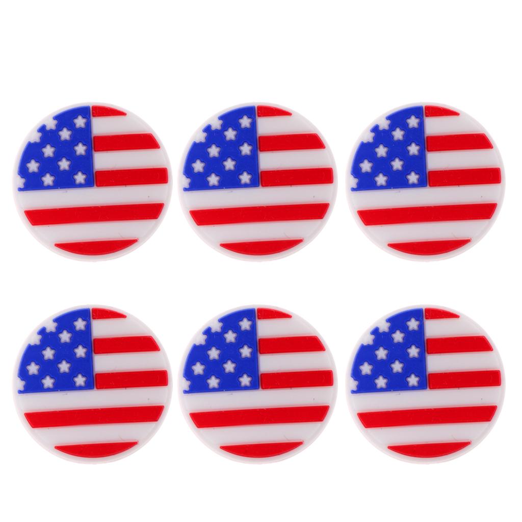 Tennis Racquet Vibration Dampener 6 USA Flag