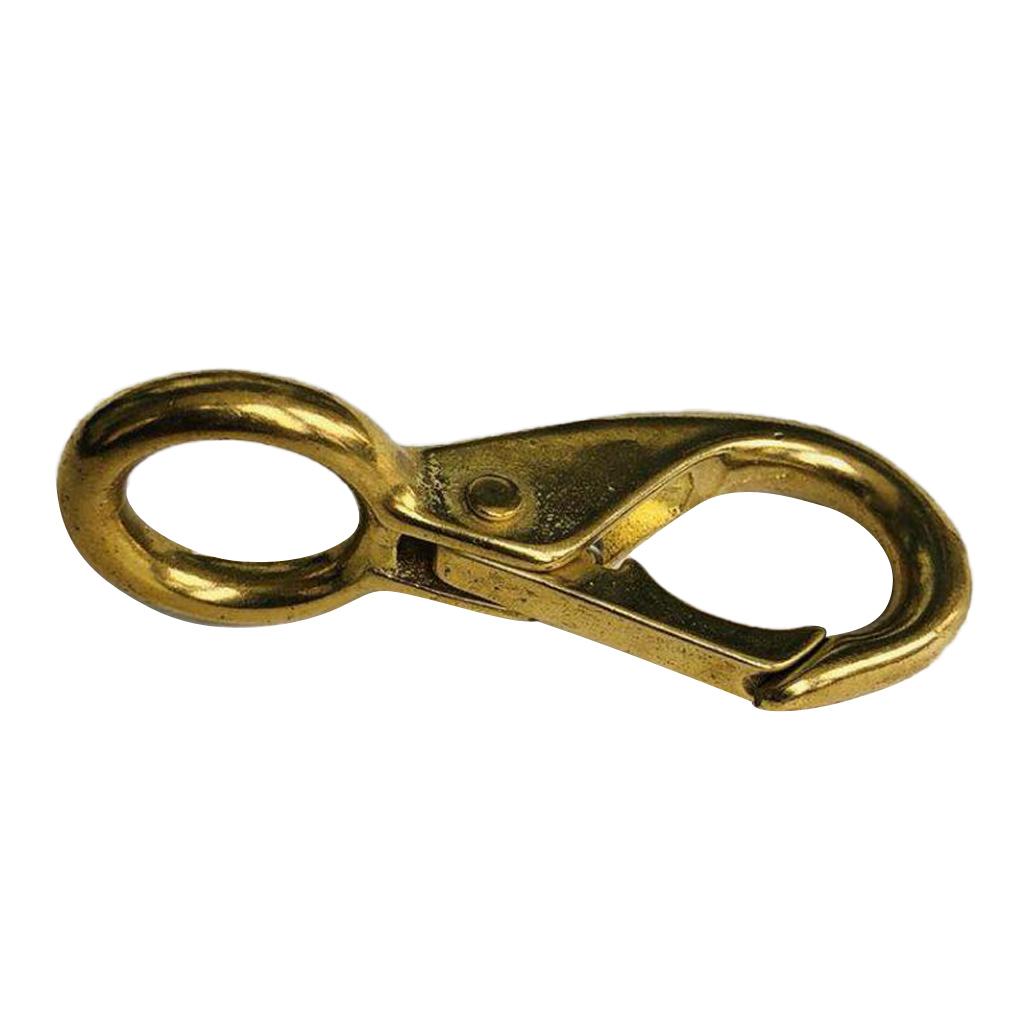 Multi Purpose Brass Marine Boat Spring Snap Hook Buckle with Large Fixed Eye