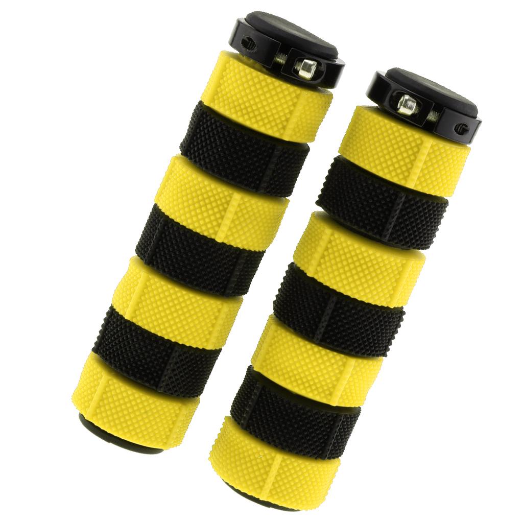 Anti slip MTB Bicycle Bike Handlebar Grips Silicone Gel Cover Yellow + Black