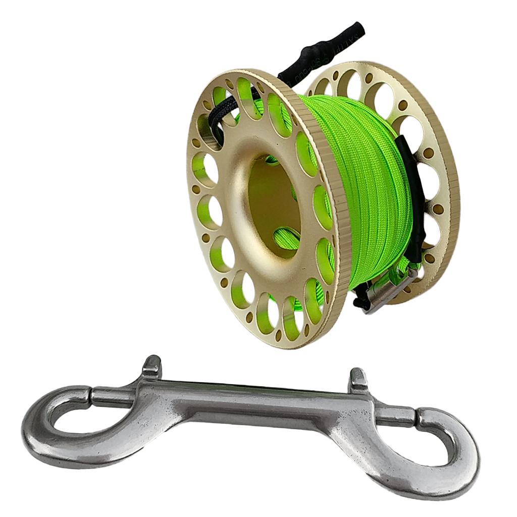 30m Aluminum Alloy Cave Scuba Diving Finger Spool Guide Line Reel Gold